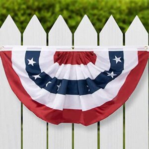 N/A/A USA Pleated Fan Flag, American Half Fan Banner, 4th of July Pleated Fan Flags American US Bunting Flag Stars and Stripes Flag Banner for Independence Day Memorial Day and Labour Day