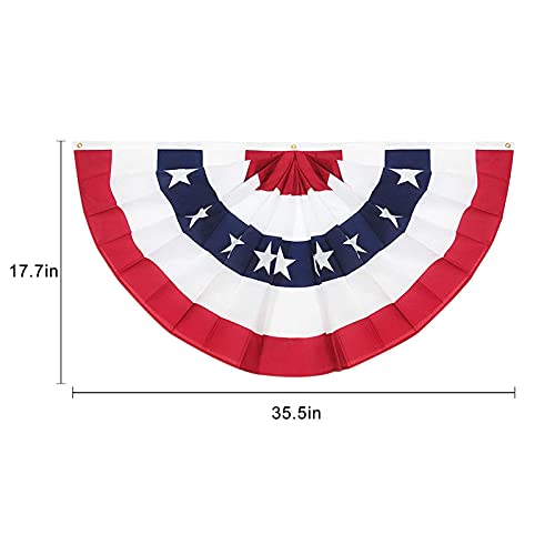 N/A/A USA Pleated Fan Flag, American Half Fan Banner, 4th of July Pleated Fan Flags American US Bunting Flag Stars and Stripes Flag Banner for Independence Day Memorial Day and Labour Day