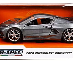 2020 Chevy Corvette Stingray C8 Dark Gray Metallic Hyper-Spec Series 1/24 Diecast Model Car by Jada 32716