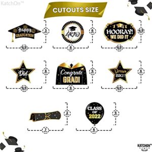 Black and Gold Graduation Party Decorations 2022 - We Are So Proud Of You Banner, NO DIY | Graduation Swirls, Black and Gold Graduation Decorations 2022 | Class of 2022 Congratulations Decorations