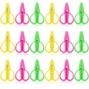 18 pcs mini scissors thread tiny scissors colorful travel scissors sewing small scissors 2.56 x 1.65 inch embroidery craft scissors with cover, 3 colors