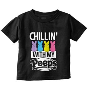 retro chillin with my peeps candy toddler boy girl t shirt black