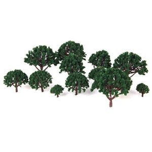 WINOMO Model Scenery Landscape Trees Scale Trees Diorama Models Model Train Scenery Architecture Trees, Model Railroad Scenery 20pcs 3CM-8CM (Dark Green)