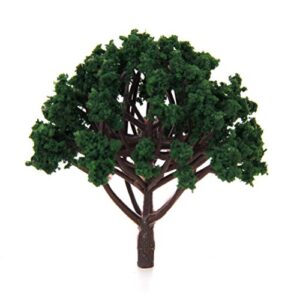 WINOMO Model Scenery Landscape Trees Scale Trees Diorama Models Model Train Scenery Architecture Trees, Model Railroad Scenery 20pcs 3CM-8CM (Dark Green)