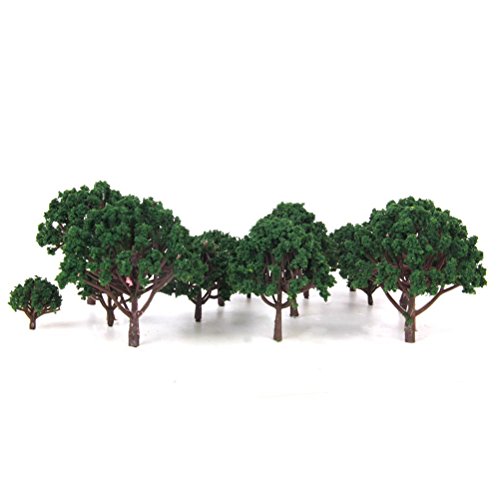 WINOMO Model Scenery Landscape Trees Scale Trees Diorama Models Model Train Scenery Architecture Trees, Model Railroad Scenery 20pcs 3CM-8CM (Dark Green)