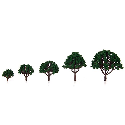 WINOMO Model Scenery Landscape Trees Scale Trees Diorama Models Model Train Scenery Architecture Trees, Model Railroad Scenery 20pcs 3CM-8CM (Dark Green)