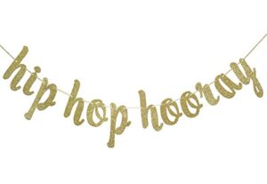 hip hop hooray gold glitter banner