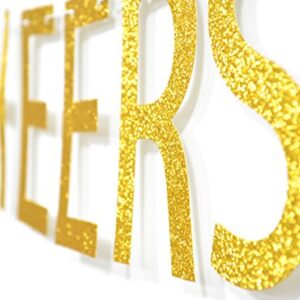 Qttier™ Cheers Y'All Gold Glitter Bunting Banner for Baby Shower Birthday Bachelorette Bridal Shower Wedding Engagement Party Decorations