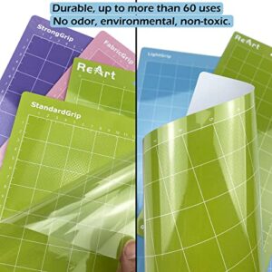 ReArt Cutting Mat Variety 6 Packs Adhesive Replacement - Strong, Standard, Light Grip Suit for Cricut Maker/Explore Air 2/Air/One - 12in x 12in x 3 Packs, 12in x 24in x 3 Packs.