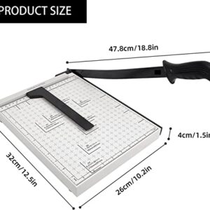 Paper Cutter for Cardstock Heavy Duty 12 inch, 12" Cut Length Guillotine Paper Trimmer for Cardstock Metal Base, 12 Sheets Capacity, for Home Office Classroom School