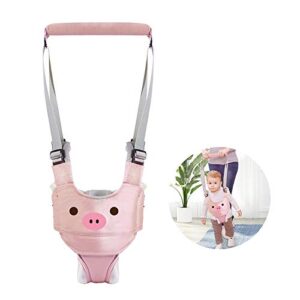 baby walking harness – handheld kids walker helper – toddler infant walker harness assistant belt – help baby walk – child learning walk support assist trainer tool (pink pig)