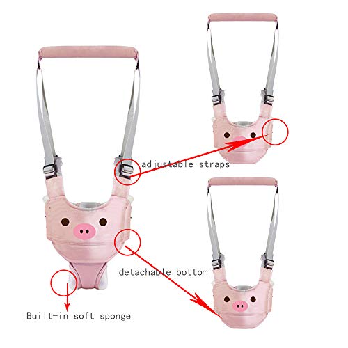 Baby Walking Harness - Handheld Kids Walker Helper - Toddler Infant Walker Harness Assistant Belt - Help Baby Walk - Child Learning Walk Support Assist Trainer Tool (Pink Pig)