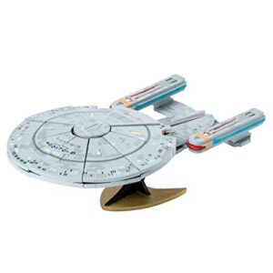 star trek the next generation u.s.s. enterprise 3d wood puzzle & model figure kit (50 pcs) – build & paint your own 3d space ship toy – educational gift for kids & adults, no glue required, 10+ 