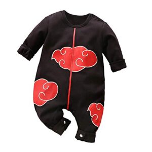 daimengmeng baby romper boys girls newborn cartoon cosplay outfits button cotton jumpsuits long sleeve black&red2 0-3 months/59