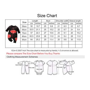 daimengmeng Baby Romper Boys Girls Newborn Cartoon Cosplay Outfits Button Cotton Jumpsuits Long Sleeve Black&Red2 0-3 Months/59