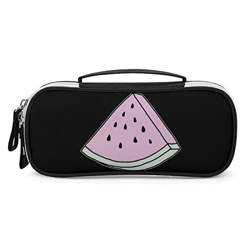 Watermelon PU Leather Pencil Pen Case Organizer Travel Makeup Handbag Portable Stationery Bag