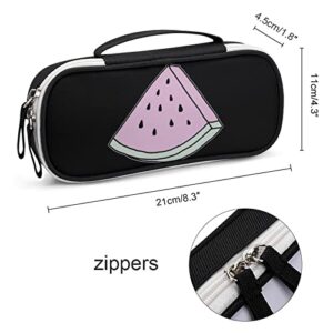 Watermelon PU Leather Pencil Pen Case Organizer Travel Makeup Handbag Portable Stationery Bag