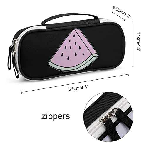 Watermelon PU Leather Pencil Pen Case Organizer Travel Makeup Handbag Portable Stationery Bag