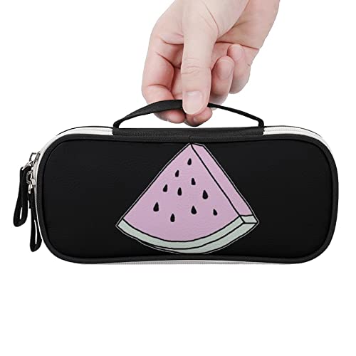 Watermelon PU Leather Pencil Pen Case Organizer Travel Makeup Handbag Portable Stationery Bag