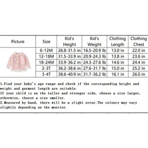 Lamgool Toddler Girls Cardigan Sweater Cable Knit Cotton Outwear Coat for Fall Winter 2-3T A-Pink