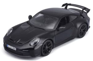 maisto – 1/18 scale model compatible with porsche 911 gt3 2022 die-cast scale model replica miniature (black)