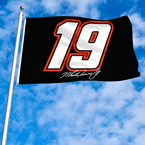 Bayyon Checkered Flag Martin Truex Jr #19 Flag Banner 3x5Feet for Car Fans with Brass Grommets