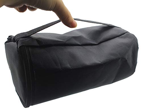 Sovenny Multifunction Cylinder Zippered Canvas Pen Bag Pencil Marker Case Stationary Storage Bottle Travel Cosmetic Bag