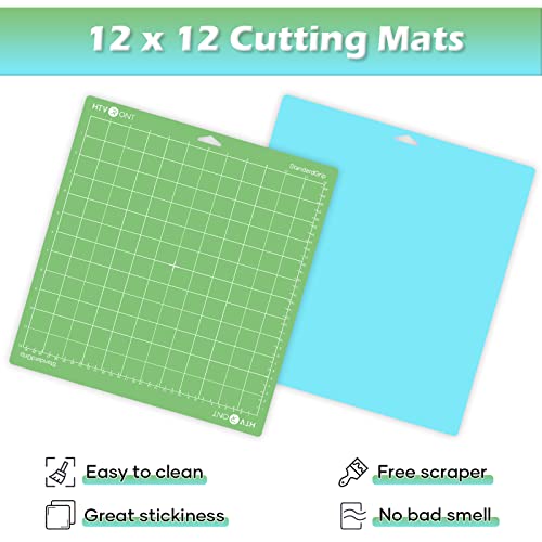 HTVRONT Variety Cutting Mats for Cricut, 2 Pack Cutting Mats 12x12 for Cricut Maker/Maker 3/Explore 3/Air/Air 2/One (LightGrip, StandardGrip), Cutting Mats Replacement Accessories for Cricut