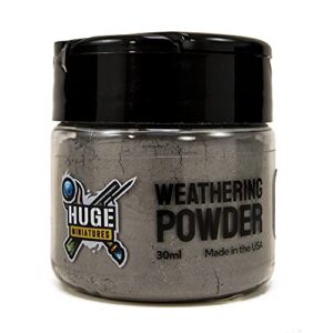 Huge Miniatures Weathering Powder, Ash Pigment for Model Terrain Scenery and Vehicles by Huge Minis - 30ml Flip-Top Container