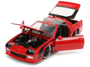 1985 chevy camaro red with black stripes bigtime muscle series 1/24 diecast model car by jada 34196