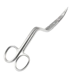 aaprotools bent handle curved embroidery applique scissors for machine embroidery & fabric stitches (silver, medium 6.5′)