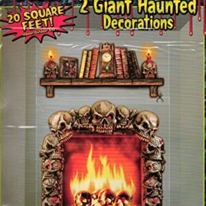 Gothic 4x5 FIREPLACE SKULLS WALL DECORATION Halloween Haunted House Scene Setter