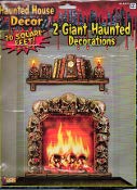 Gothic 4x5 FIREPLACE SKULLS WALL DECORATION Halloween Haunted House Scene Setter