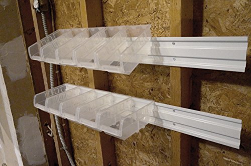 Performance Tool W5169 32-inch Rail Set for Dual Angel Tilt Parts Bins (2 pack), White