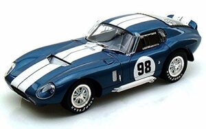 1965 shelby cobra daytona coupe #98, blue w/ white stripes – shelby sc130 – 1/18 scale diecast model toy car