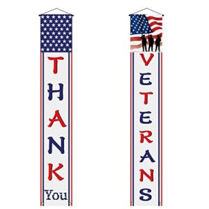 thank you veterans hanging banner memorial day veterans day decoration american flag patriotic decoration for 4th of july