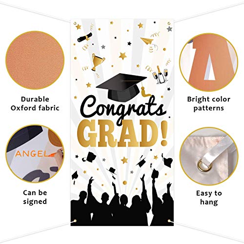 2022 Large Graduation Party Banner for Graduation Decorations, Congrats Graduation Sign Door Cover, Graduation Party Supplies for Photo Prop Booth Backdrop Indoor Outdoor