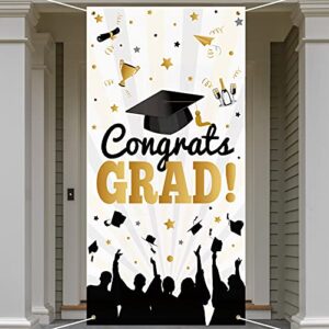 2022 large graduation party banner for graduation decorations, congrats graduation sign door cover, graduation party supplies for photo prop booth backdrop indoor outdoor