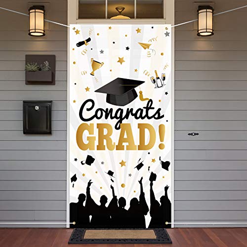 2022 Large Graduation Party Banner for Graduation Decorations, Congrats Graduation Sign Door Cover, Graduation Party Supplies for Photo Prop Booth Backdrop Indoor Outdoor