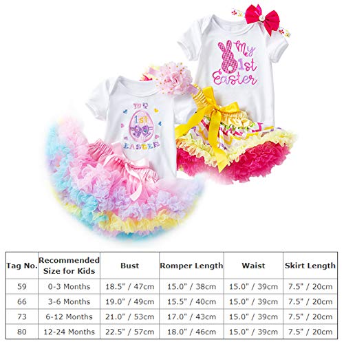 My 1st Easter Baby Romper Tutu Dress+Shiny Crown Headband Cake Smash Princess Pageant Dress Fancy Tulle Mesh Clothes 3PCS Skirt Set for Kids Newborn Infant Toddler Pink(3pcs) 3-6 Months