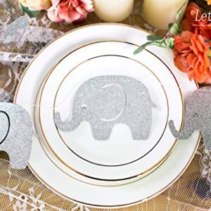 Elephant Garland Banner Glitter Silvery Baby Shower Decorations Christmas Supplies Baby Elephant Decorations Birthday Party Supplies Baby Nursery Decorations 10 Feet 17 Pcs