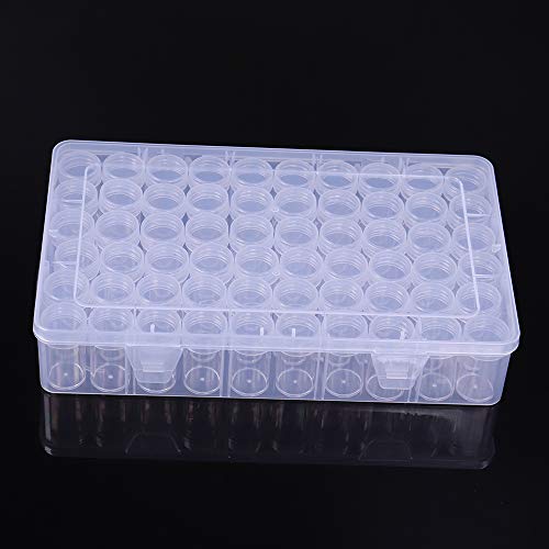 Transparent Storage Box w/ 60 Slots Plastic Beads Storage Container Box Multi Storage Jars Diamond Nail Art Accessory Box DIY Art Craft Diamond Painting Box Small Parts Beads Jewelry Organization Case