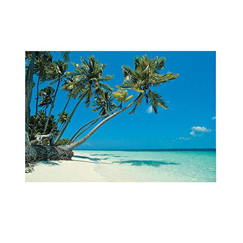 Fun Express - Tropical Beach Backdrop Banner (3 Pieces Assemble to Make 1 Backdrop) for Party - Party Decor - Wall Decor - Preprinted Backdrops