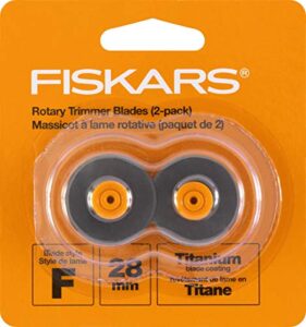 fiskars rotary trimmer titanium replacement blade-28mm straight 2/pkg