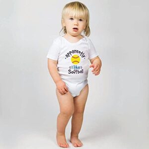 ChalkTalkSPORTS Softball Baby & Infant One Piece | Apparently, I Like Softball | Bodysuit Small