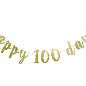 Firefairy Happy 100 Days Gold Glitter Banner Bunting-Baby Shower Party Decorations