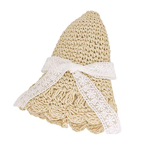 Baby Toddler Kids Girls Straw Sun Hat with Bow Floppy Wide Brim Beach Summer Protection Hats