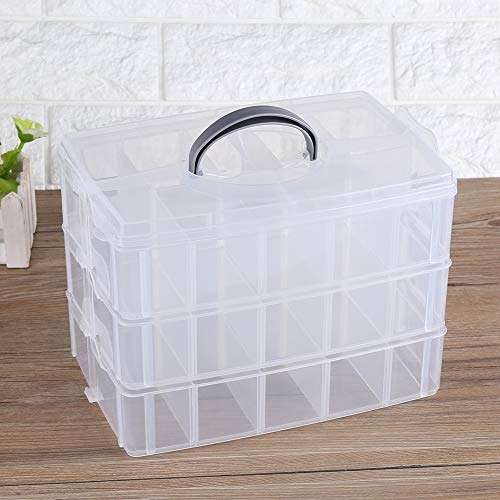 OLEQE Transparent storage box, clear plastic jewelry bead storage box container process organizer case tools'