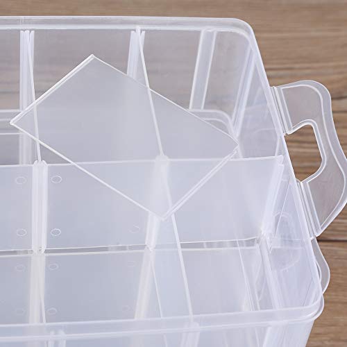 OLEQE Transparent storage box, clear plastic jewelry bead storage box container process organizer case tools'