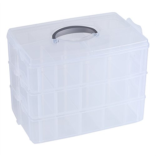 OLEQE Transparent storage box, clear plastic jewelry bead storage box container process organizer case tools'